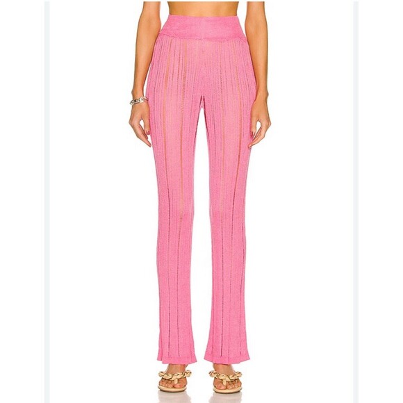Cult Gaia Other - CULT GAIA M  Laurel ribbed knit straight leg Pink swim coverup
